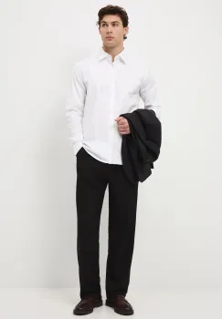 Medicine camasa culoarea alb, cu guler clasic, slim imagine