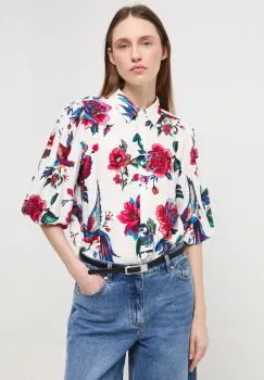 Medicine camasa culoarea bej, cu guler clasic, regular imagine