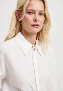 Medicine camasa culoarea bej, cu guler clasic, regular imagine