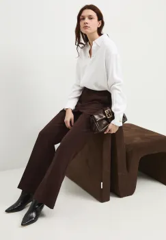 Medicine camasa culoarea bej, cu guler clasic, relaxed imagine