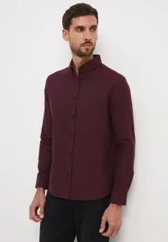 Medicine camasa culoarea bordo, cu guler button-down, slim imagine