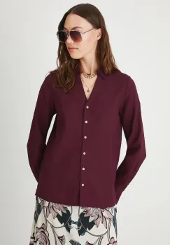 Medicine camasa culoarea bordo, cu guler clasic, regular imagine