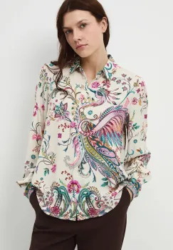 Medicine camasa culoarea crem, cu guler clasic, regular imagine