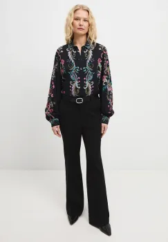 Medicine camasa culoarea negru, cu guler clasic, regular imagine