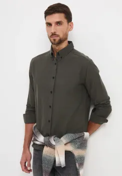 Medicine camasa culoarea verde, cu guler button-down, slim imagine