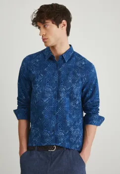 Medicine camasa de in barbati, cu guler clasic, regular imagine