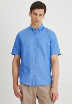 Medicine camasa de in cu guler button-down, regular imagine
