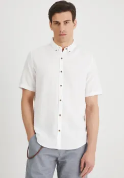 Medicine camasa de in culoarea alb, cu guler button-down, regular imagine