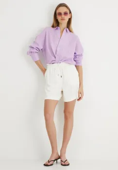 Medicine camasa de in culoarea violet, cu guler clasic, regular imagine