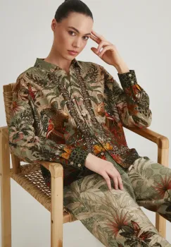 Medicine camasa din amestec de in cu guler clasic, relaxed imagine
