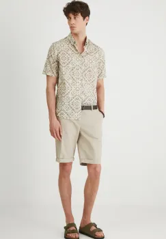 Medicine camasa din bumbac barbati, culoarea bej, cu guler button-down, regular imagine