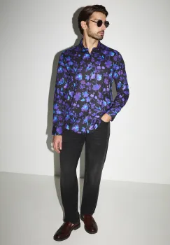 Medicine camasa din bumbac cu guler clasic, regular imagine