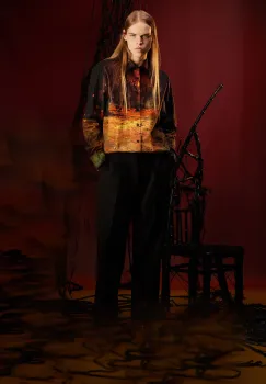 Medicine camasa din bumbac cu guler clasic, regular imagine