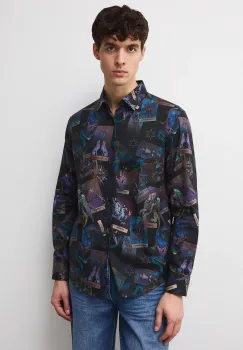 Medicine camasa din bumbac cu guler clasic, regular imagine