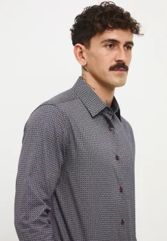 Medicine camasa din bumbac cu guler clasic, slim imagine