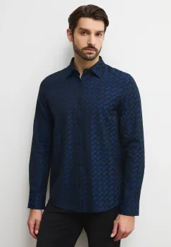 Medicine camasa din bumbac culoarea albastru marin imagine