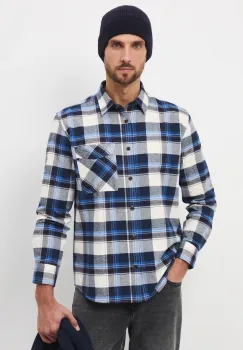 Medicine camasa din bumbac culoarea albastru marin, cu guler clasic, regular imagine