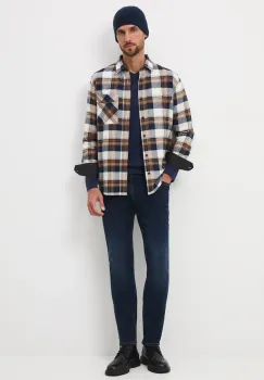 Medicine camasa din bumbac culoarea bej, cu guler clasic, regular imagine