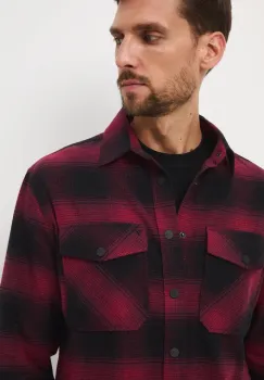 Medicine camasa din bumbac culoarea bordo, cu guler clasic, relaxed imagine
