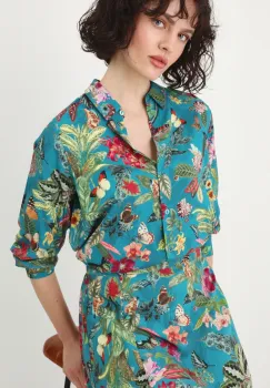 Medicine camasa femei, culoarea verde, cu guler clasic, relaxed imagine