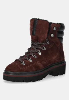 Medicine cizme de piele culoarea bordo, cu platforma imagine