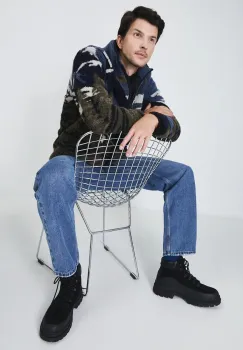 Medicine cizme din piele intoarsa barbati, culoarea negru imagine