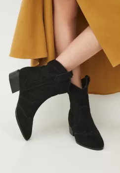 Medicine cizme femei, culoarea negru, cu toc drept imagine