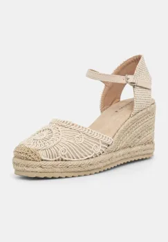 Medicine espadrile femei, culoarea bej, toc pana imagine