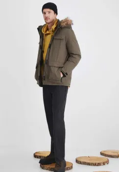 Medicine geaca barbati, culoarea verde, de iarna imagine