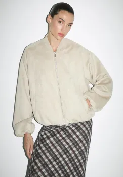 Medicine geaca bomber culoarea bej, de tranzitie imagine