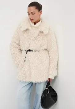 Medicine geaca culoarea bej, de tranzitie, oversize imagine