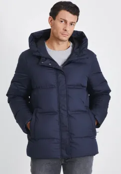 Medicine geaca de puf barbati, culoarea albastru marin, de iarna imagine