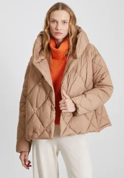 Medicine geaca femei, culoarea bej, de tranzitie, oversize imagine