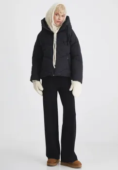 Medicine geaca femei, culoarea negru, de iarna, oversize imagine