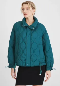 Medicine geaca femei, culoarea verde, de tranzitie, oversize imagine