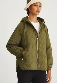 Medicine geaca femei, culoarea verde, de tranzitie, oversize imagine