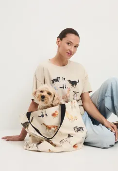 Medicine geanta de bumbac culoarea bej imagine