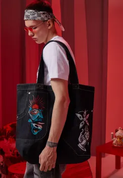 Medicine geanta din denim culoarea negru imagine