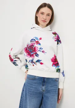 Medicine hanorac de bumbac culoarea bej, cu gluga, modelator imagine