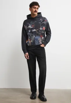 Medicine hanorac de bumbac culoarea gri, cu gluga, cu imprimeu imagine