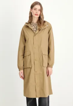 Medicine hanorac femei, culoarea bej, de tranzitie, oversize imagine