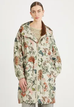 Medicine hanorac femei, culoarea bej, de tranzitie, oversize imagine