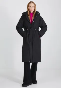 Medicine hanorac femei, culoarea negru, de tranzitie, oversize imagine