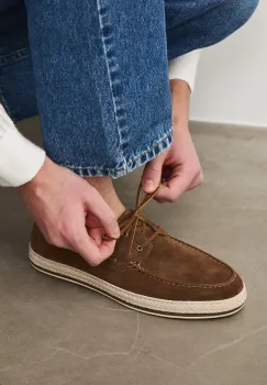 Medicine mocasini barbati din piele intoarsa imagine