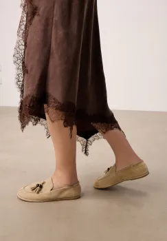 Medicine mocasini de dama din piele intoarsa imagine