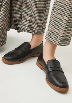 Medicine mocasini de piele femei, culoarea negru, cu platforma imagine
