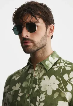 Medicine ochelari de soare barbati, culoarea verde imagine