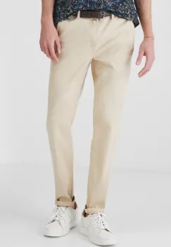 Medicine pantaloni barbati, culoarea bej, mulata imagine