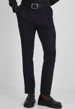 Medicine pantaloni barbati, culoarea bordo, cu fason chinos imagine