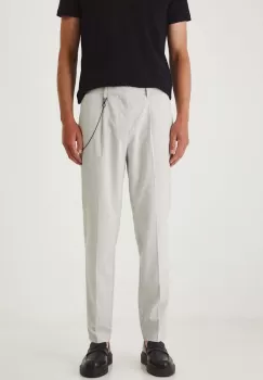 Medicine pantaloni barbati, culoarea gri, cu fason chinos imagine